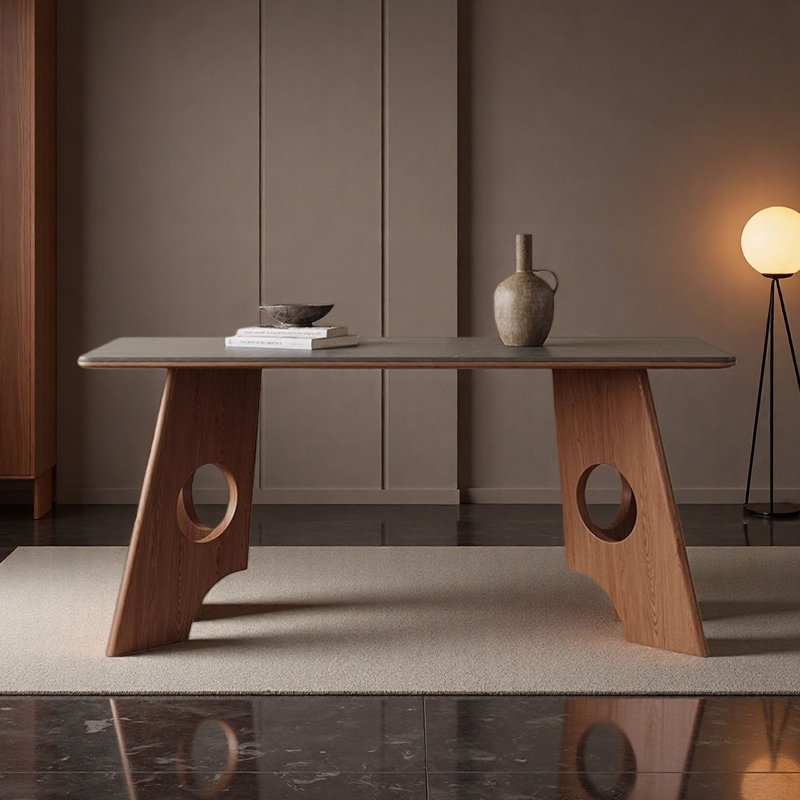 Table de salle à manger de style médiéval, H 29,5 po x L 78,7 po x l 31,5 po