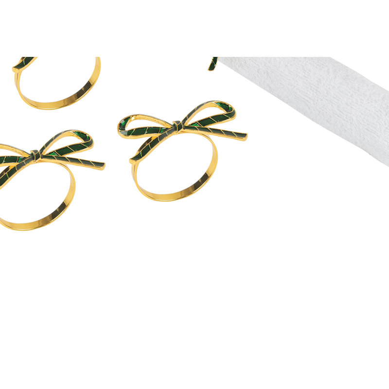 Ensemble de 4 serviettes vertes Green Ribbon, Vert