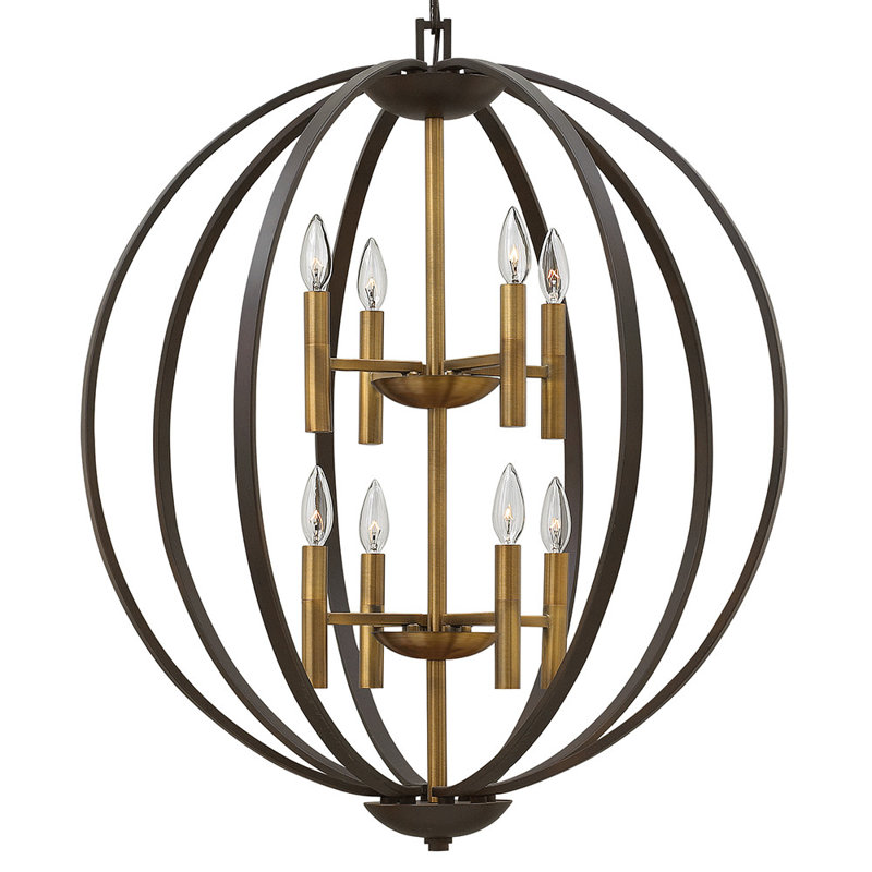 Euclid 8 - Light Candle Style Globe Chandelier