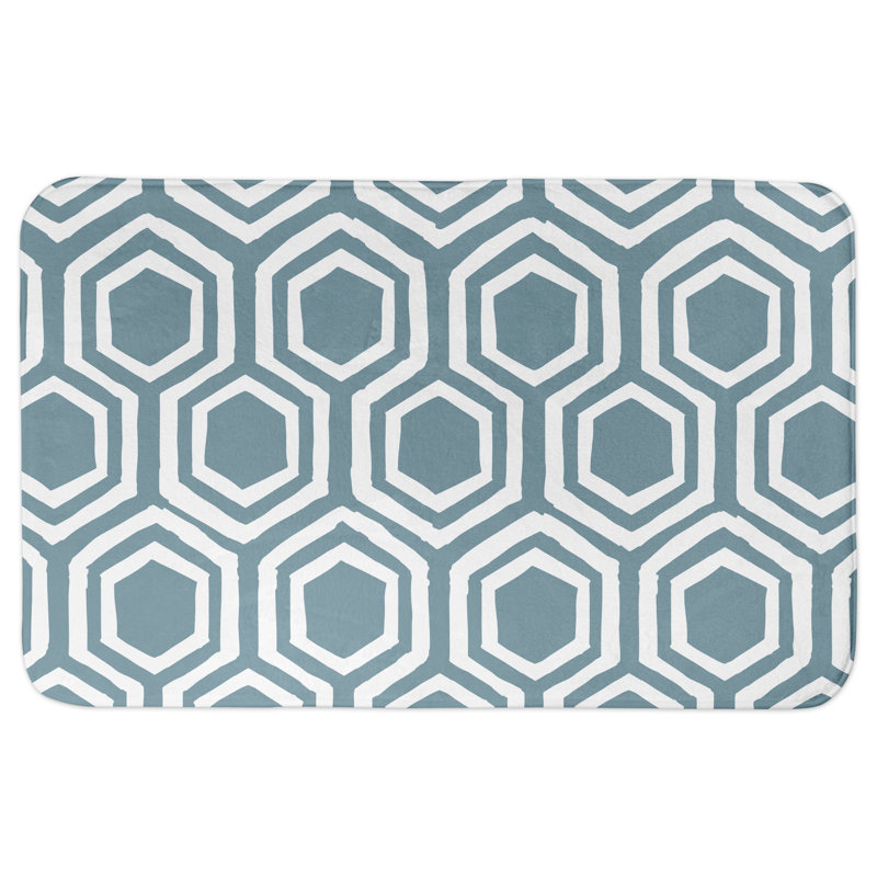 Arib Non-Slip Bath Rug, Blue