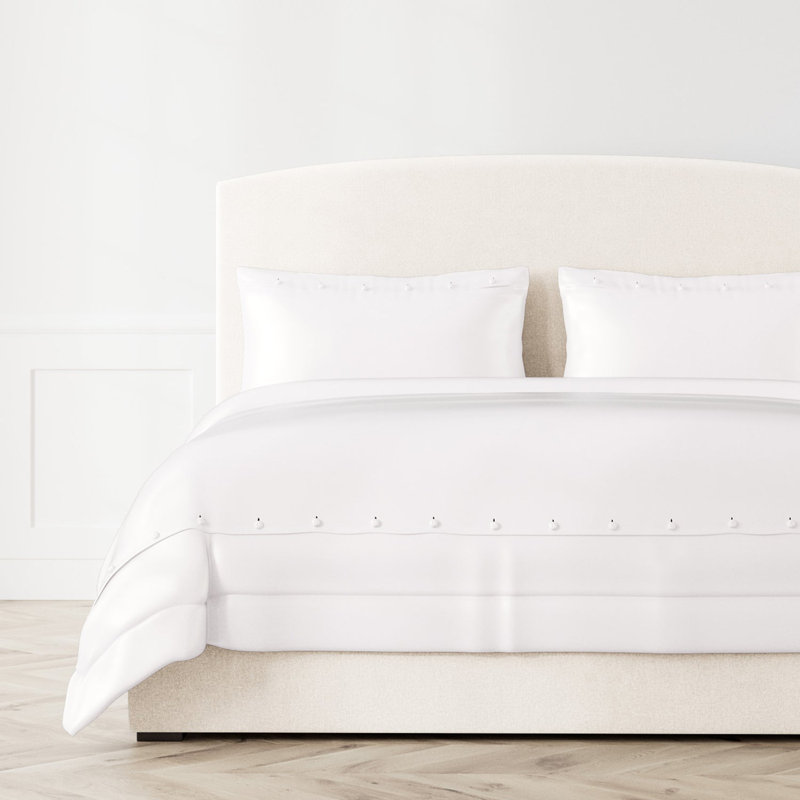Charmeuse Duvet Cover, White, King Duvet Cover