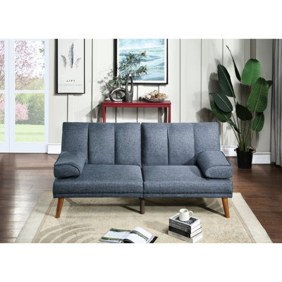 Navy Color Living Room Furniture: Polyfiber Fabric, Solid Wood Legs, Extra Cushion Adjustable : 4 Seat