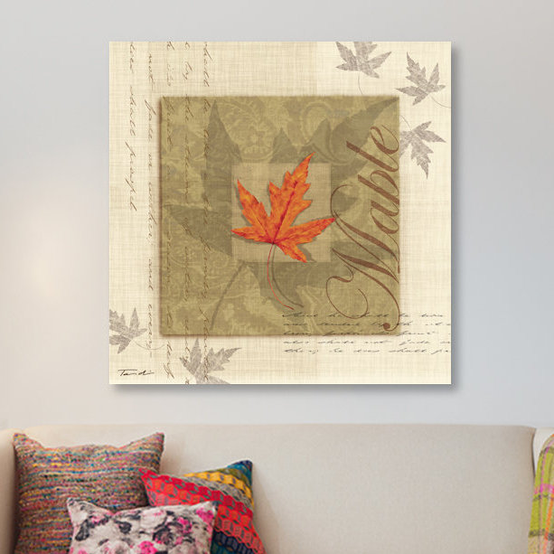 « érable », reproduction d’impression sur toile tendue, H 12 po x l 12 po x P 1,5 po, Toile tendue, Pas de tapis