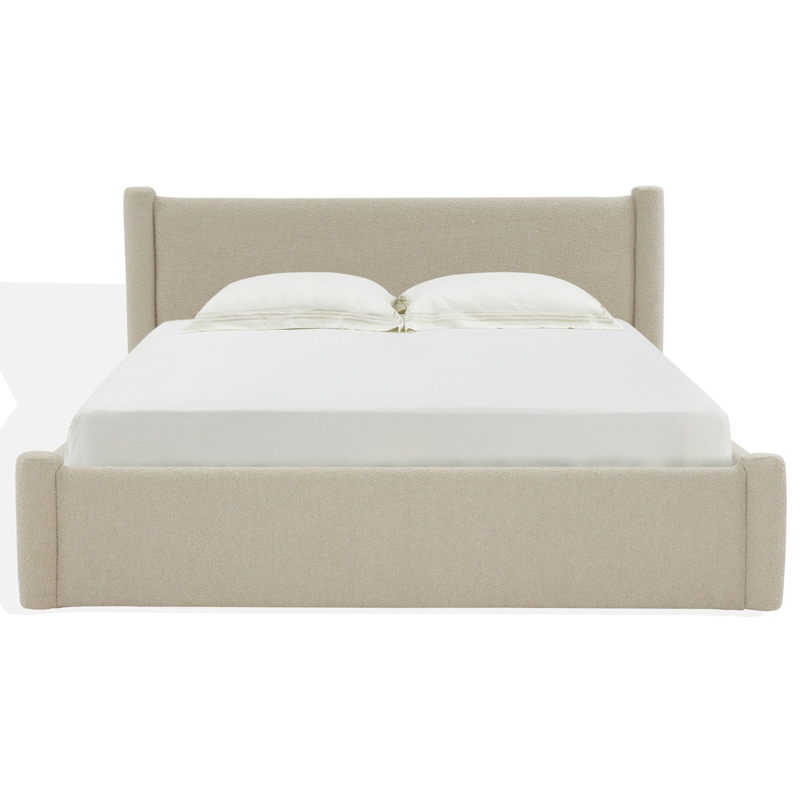 Dart Upholstered Bed, King, Beige