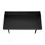 Bureau d'ordinateur moderne en stratifié noir avec tablettes de rangement et base en métal pour le bureau à domicile, idéal pour un travail efficace et l'organisation.-121068746