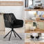Lestarain 1Dining Room Chair Swivel, Swivel Chair, Kitchen Chair With Armrests Backrest, Living Room Chair, Upholstered Chair, Armchair, Metal Legs, Velvet, Imitation Leather, Dark Grey-64838734