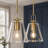 1-Light  Dimmable Transitional Kitchen Island Pendant with Clear Glass Bell (Set of 2)