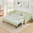 Twin-Size Gingham Upholstered 3-in-1 Convertible Sofa Bed with Pull-Out Trundle and Side Storage Pockets, Perfect for Small-Space Living-129742452