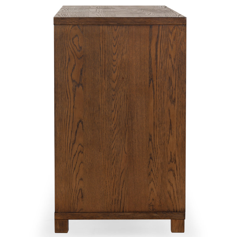 Tobiette 6 Drawer Wood Dresser, Medium Oak