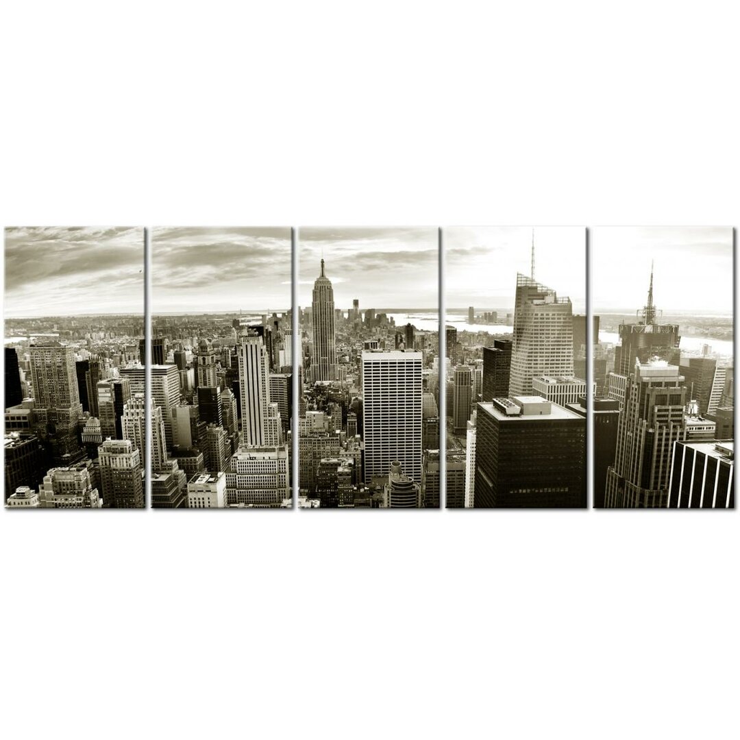 5-tlg. Leinwandbilder-Set Grey Manhattan