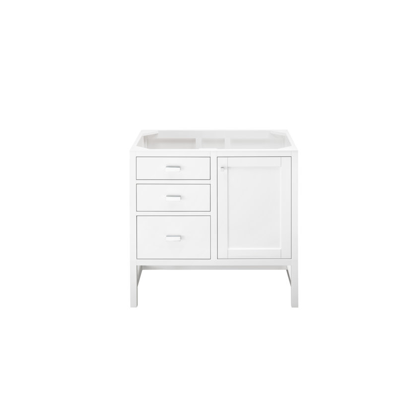 Base de meuble-lavabo simple l 36 po Addison, Blanc lustré