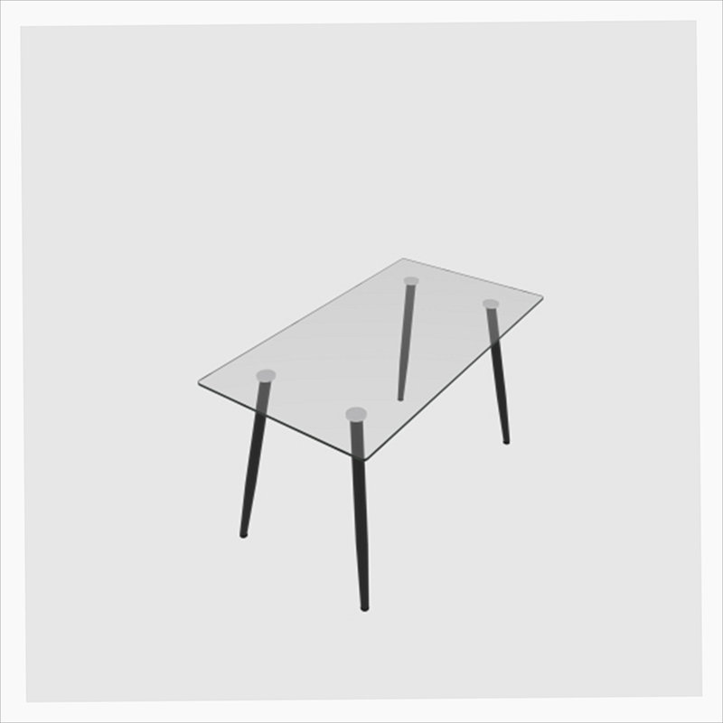 Bartlesville Metal Base Dining Table, Black, 30.11"H x 47.24"L x 27.55"W