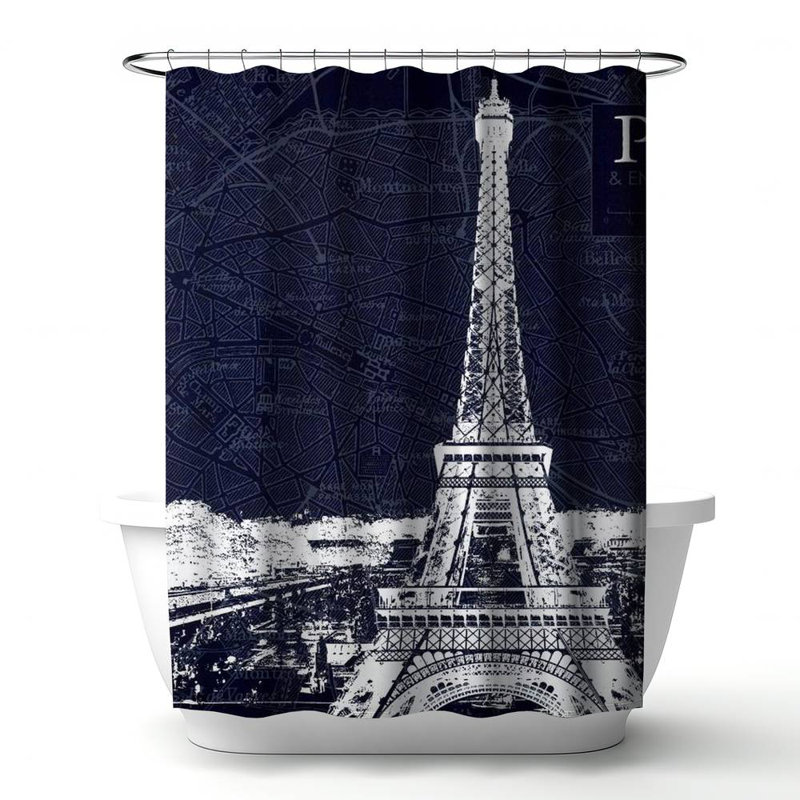 Shower Curtain CI103 – Polyester Shower Curtain, Dye Sublimation Print, 71" W × 74" L