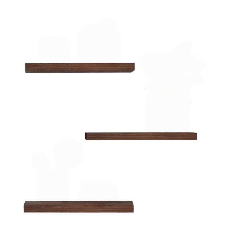 Floating Shelves For Wall, Set Of 3 Wall Mounted Rustic Wood Shelves For Bathroom Bedroom Living Room Kitchen, 15.7 Inch, Walnut