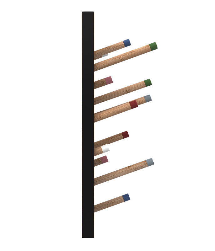 Homer Solid Wood 12 - Hook Wall Mounted Coat Rack, 36cm H x 17cm W x 1.2cm D