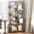 5-Tier Industrial Rustic Bookshelf, Freestanding Open Storage Shelving Unit with Black Metal Frame, Multi-Purpose Display Organizer for Home Office, Living Room