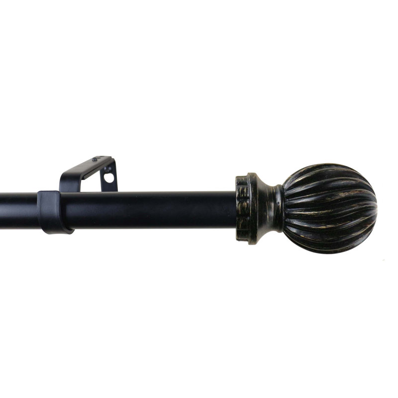 Tringle à rideaux simple réglable Claymore, l 48 po x p 6,75 po, Doré brulé