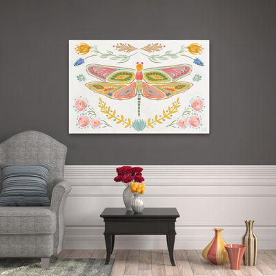 Libellule lumineuse à motif floral bleu vif Bright Flight II