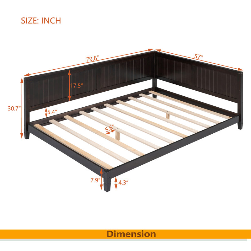 Wood Daybed/Sofa Bed, Espresso, Full/Double