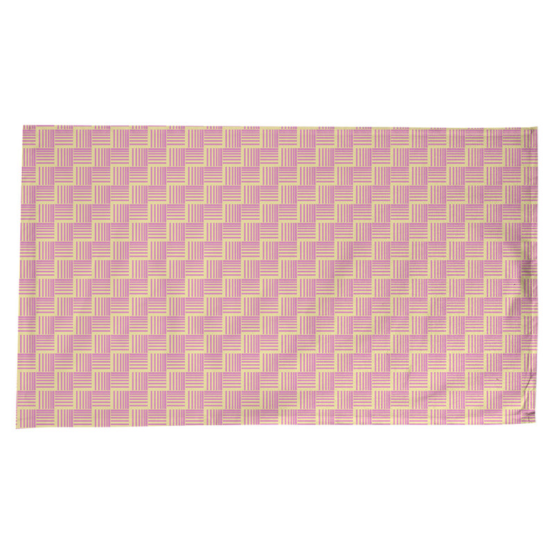 Rayures nattes classiques Nappe, Jaune / Rose