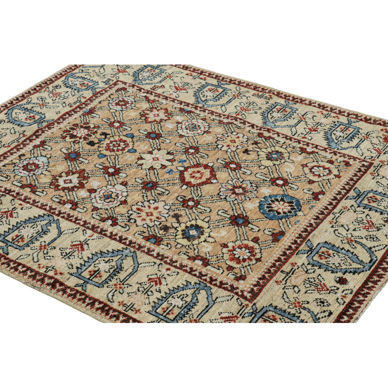 Rug & Kilim’S Caucasian Kuba Style Rug In Beige-Brown With Floral Patterns