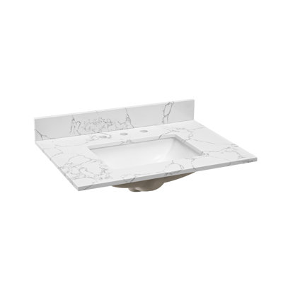 31"engineered Marble Single Bathroom Vanity Top With Sink