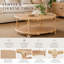 Table basse ronde en rotin beige