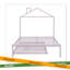 Lit plateforme en métal avec lit gigogne simple, tête de lit en forme de maison-761850403-761850413