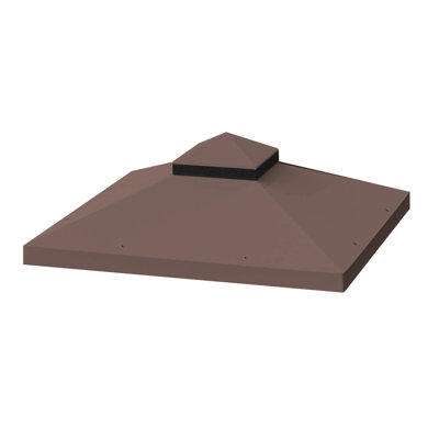 10X10 Ft Patio Gazebo Canopy Replacement - Double Tiered Roof Top Protected, Water-Repellent, Fade Fabric With Drain Holes And Insect Netting