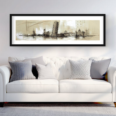 Pise Tower Sketch - Building Cities Framed Matted Print
