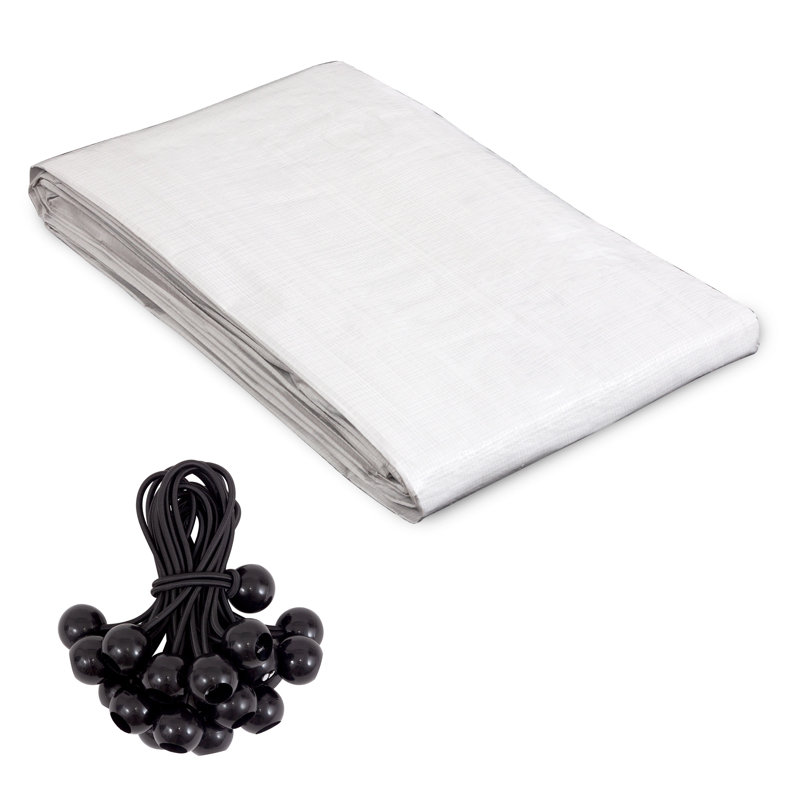 Auvent blanc imperméable protégé contre les rayons UV pour cadre en métal (11,38 pi x 6,33 pi)