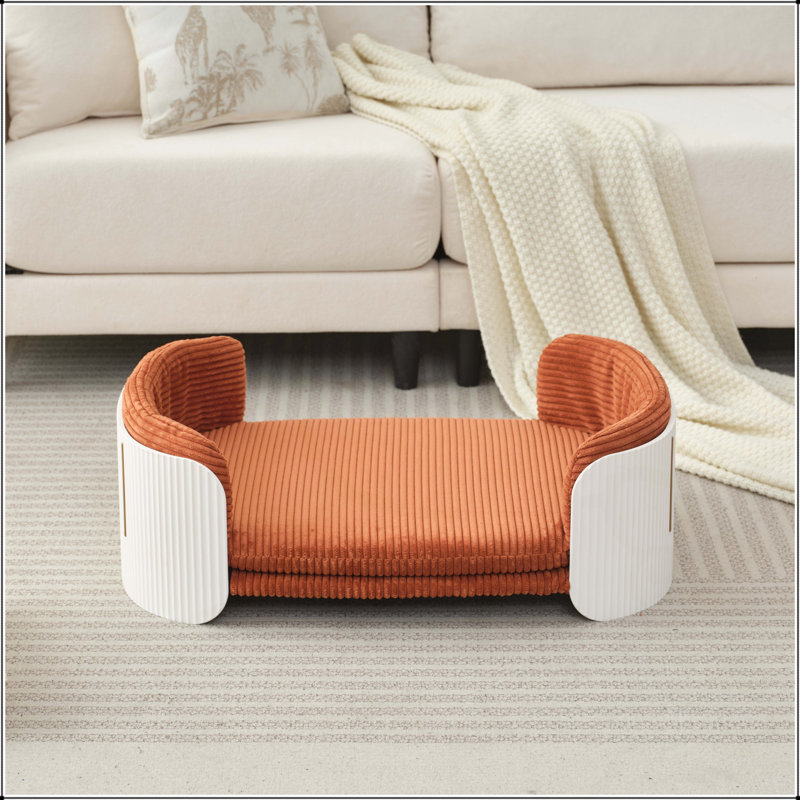 Lit pour animaux de compagnie, Brun / Blanc, H 10,23 po x l 33,46 po x P 20,07 po