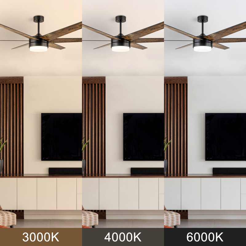 Chamlee 70'' 6-Blade DC Ceiling Fan with 3CCT Dimmable LED Lights and Remote Control