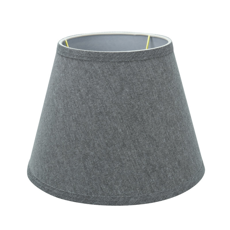 Abat-jour empire en lin 10 po, Gris, H 7,5 po x l 10 po x P 6 po