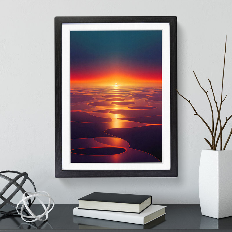 Fancy Sunset - Framed Print, Black, 64cm H x 46cm W x 2cm D