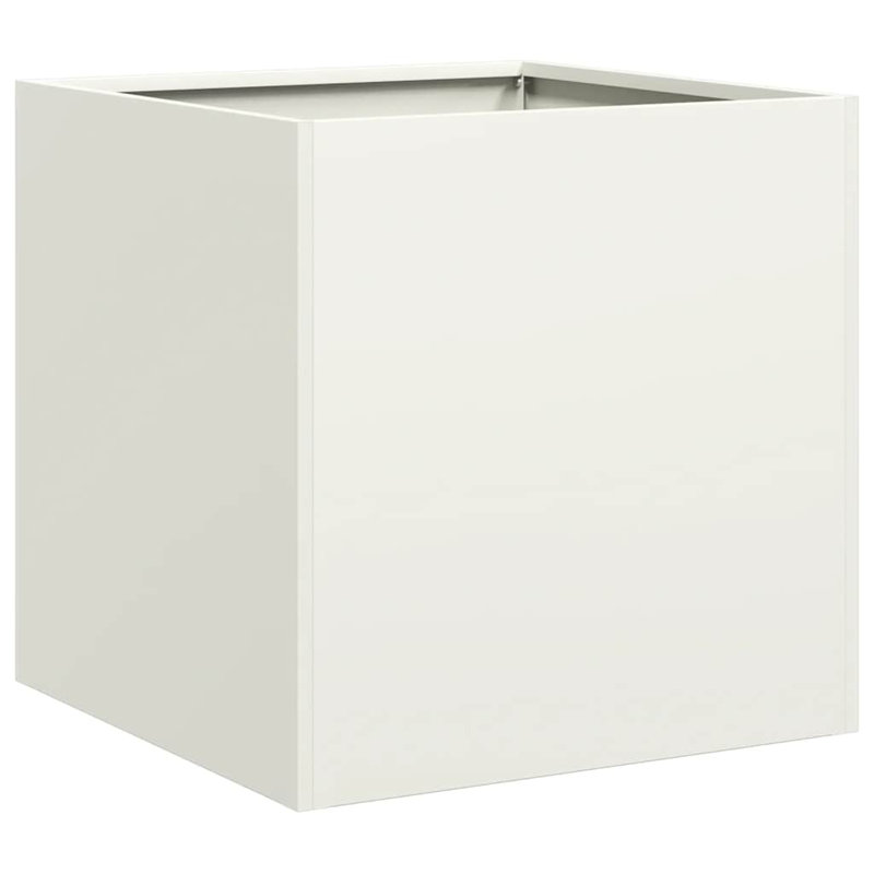Metal Planter Box, White, 40cm H x 40cm W x 40cm D