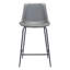 Chaise de bar 26 po à hauteur de comptoir à dossier bas en acier gris et noir