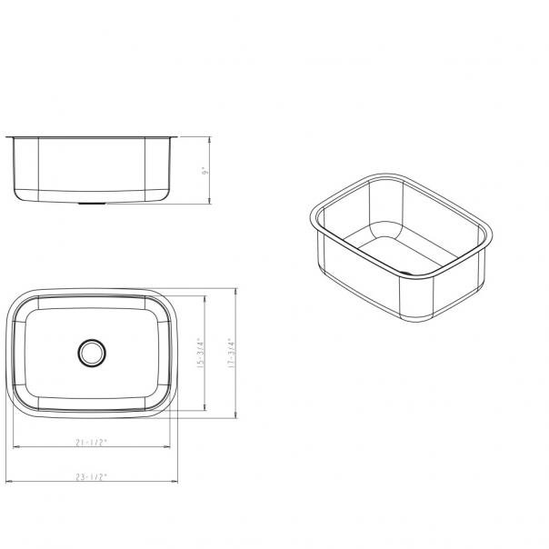 23.5'' L x 17.75'' W Stainless Steel Undermount Service Sink