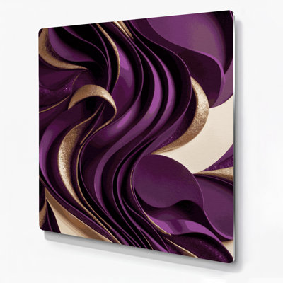 Abstract Shapes 27 Purple Metal Wall Art