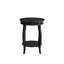 Table de bout ronde 24 "en bois noir avec tiroir et tablette