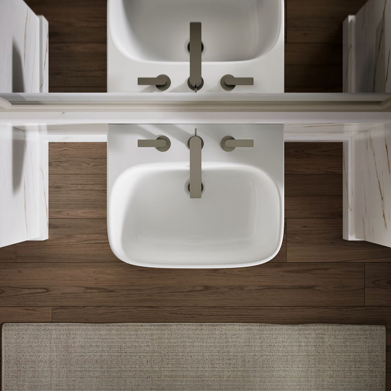 ModernLife™ Wall Mount Bathroom Sink, 8" Centers