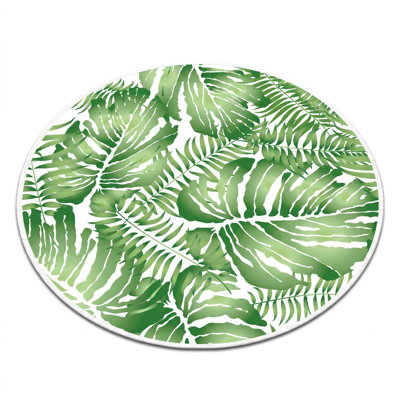 Belize Botanical Leaf Round Bathmat