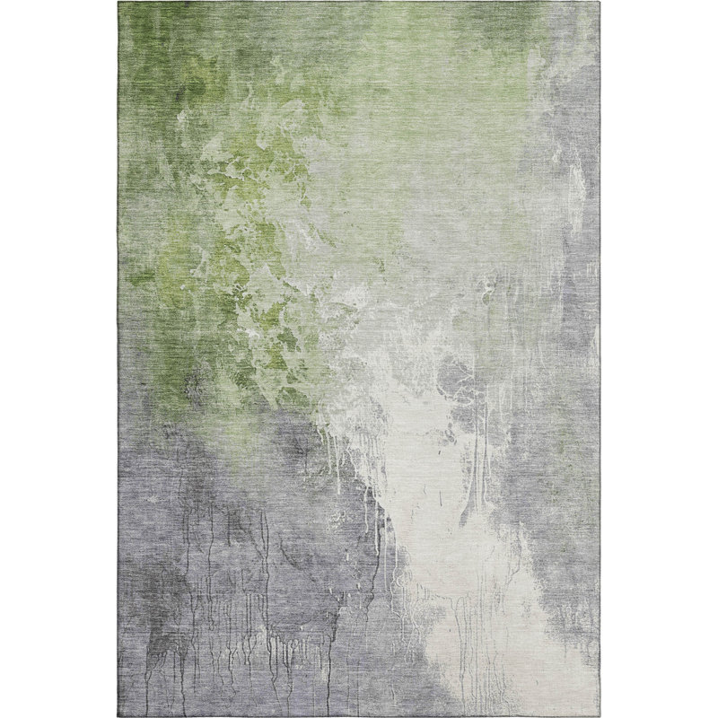 Premium Machine Washable Mayfield AMF1842 Abstract Rug, Rectangle 3' x 5'