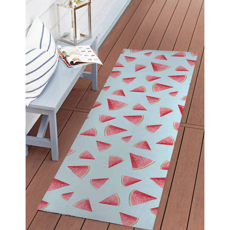 Summer Melon Outdoor Rug, Runner 2'6" x 8'