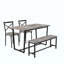 Four-Piece Set Table And Chair With Backrest, Industrial Style, Solid Structure-341171323