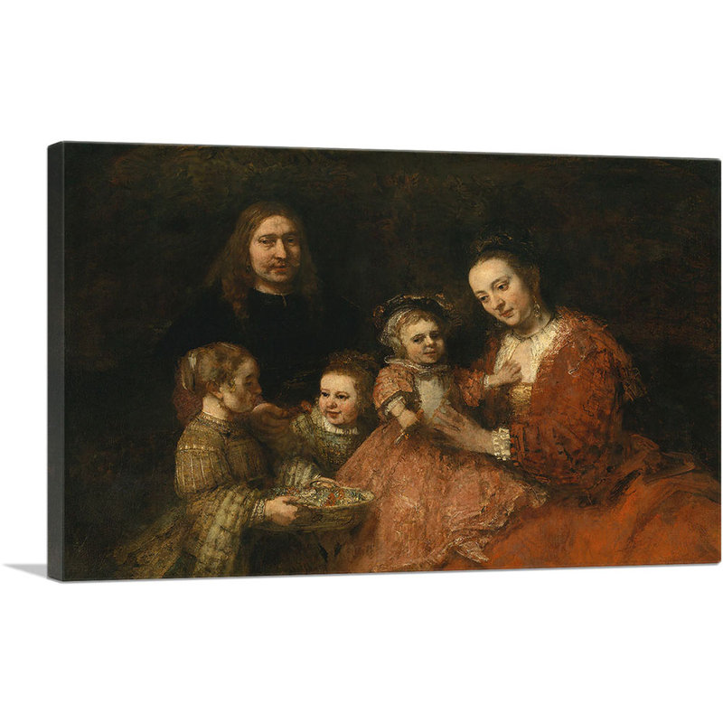 «Rembrandt's the Family Portrait 1665» par Rembrandt van Rijn - reproduction d'art sur toile tendue