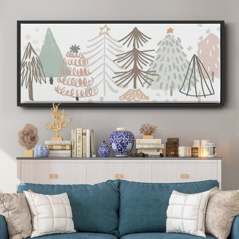 Christmas  Tree Sketchbook- Framed Canvas, 8" H x 20" W