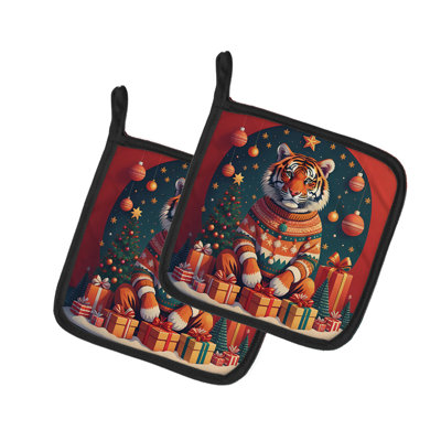 Paire de porte-casseroles Tiger Christmas