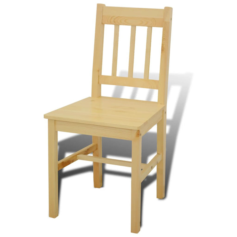 Table et chaises de salle à manger vidaXL en bois de pin naturel 5 pièces Durable, Naturel