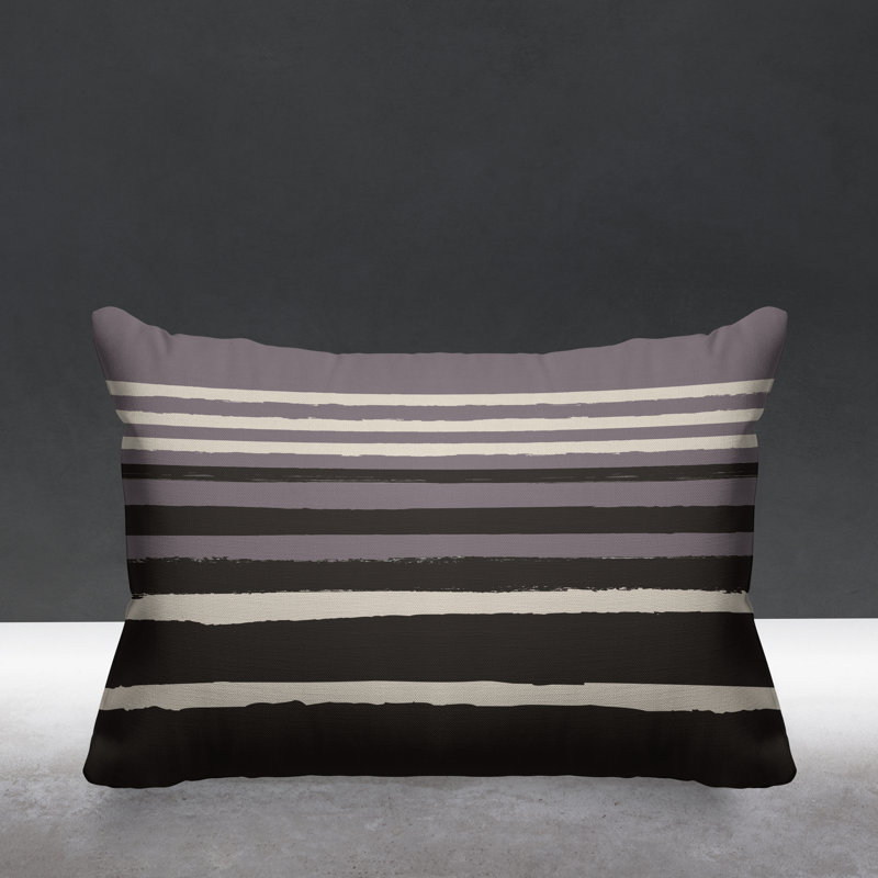 Striped Outdoor Reversible Throw Pillow, 14" x 20", 15H" x 15W", Rectangular